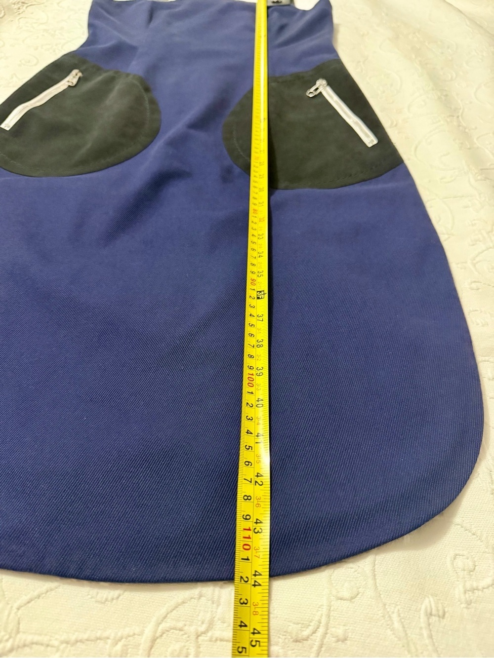 Sportmax Navy Midi Dress with Black Strap and Pocket Details - Picture 10 of 11
